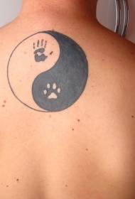 back simple yin and yang gossip tattoo pattern
