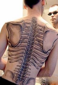 個性男人背骨紋身圖片