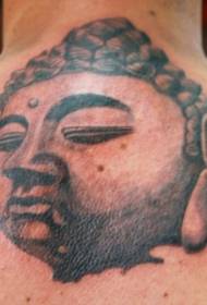 back grandiose Buddha statue tattoo pattern