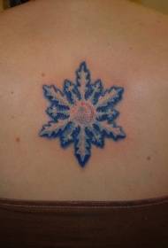 πίσω όμορφη μπλε τατουάζ μοτίβο νιφάδα χιονιού