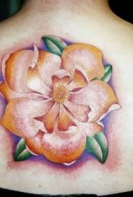 z tyłu elegancki wzór tatuażu z kwiatem