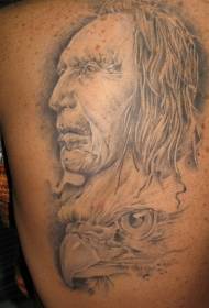 hrbtni moški avatar in vzorec tetovaže orla