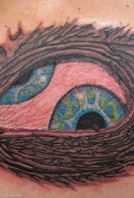 back scary colorful eye tattoo pattern