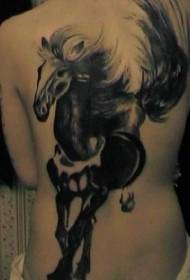 takaisin söpö musta hevonen tatuointi malli