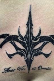 black tribal symbol waist tattoo pattern