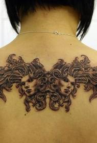 geheimsinnige patroon terug masker tatoeëringpatroon