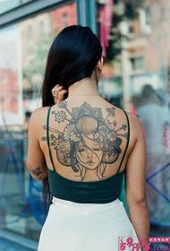 美しさバックアート美しい芸者タトゥーパターン