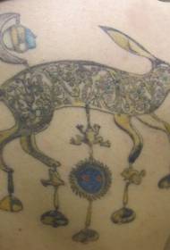 smiješni dizajnerski zec s visećim elementima leđa uzorak tetovaža