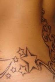 mnoge zvijezde tetovaže dizajne na struku