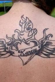 Stražnja krila s uzorkom tetovaže svetog srca