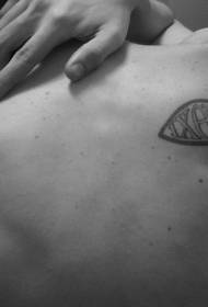 back fish silhouette with letter tattoo pattern