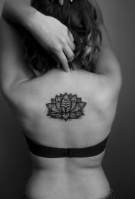 spate minunat linie groasă model negru de tatuaj de lotus tribal