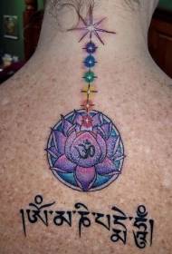 i-back color lotus nephepha lomlingiswa we-tattoo