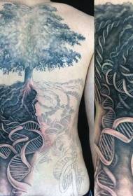 Unbelievable Black and White Big Lonely with DNA Tattoo Pattern