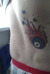 pozadinska boja biljarski plamen zvijezda tetovaža uzorak