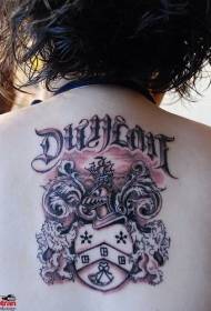 πίσω σήμα της οικογένειας και σχέδιο τατουάζ Letter