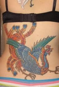 pinggang corak tatu phoenix yang berwarna-warni