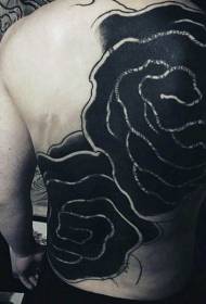 back incredible black rose tattoo pattern