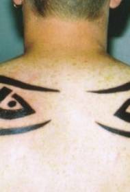 muški leđa plemenski uzorak tetovaža očiju