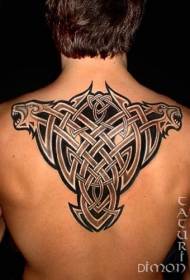 leđa crni keltski uzorak tetovaža čvorova