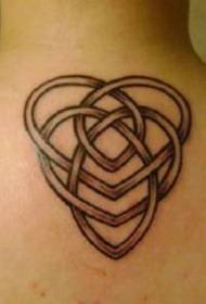 back Celtic heart knot tattoo pattern