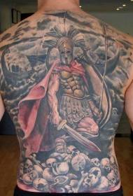 gorgeous gorgeous Spartan warrior ship and skull tattoo pattern
