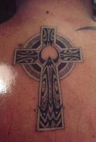 back stone Celtic cross tattoo pattern