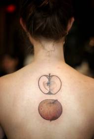 back apple e bonolo le halofo ea mela ea tattoo