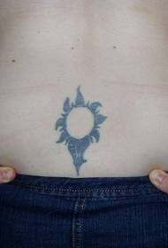tilbage sort sol blomst totem tatoveringsmønster