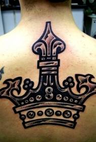 model de tatuaj cu coroana neagră din spate