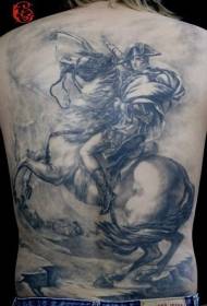 back warrior with warhorse tattoo pattern