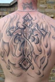 leđa plemenskog stila križ tetovaža uzorak