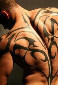folsleine rêch ienfâldige swarte tribale stylline tattoo patroan