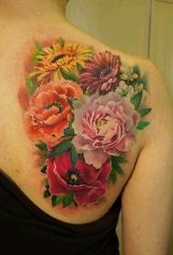 назад светла разновидност на дизајни за цветни тетоважи
