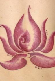 ခါးကိုခရမ်းရောင်ရိုးရှင်းသောရိုးရာပန်းပွင့် tattoo ပုံစံ