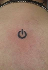 back simple power switch button tattoo pattern