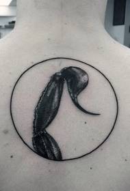Vissza lenyűgöző fekete skorpió farok tetoválás mintával