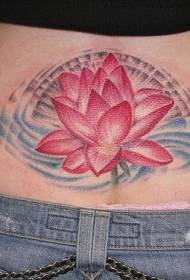 tilbage store røde lotus Tattoo mønster