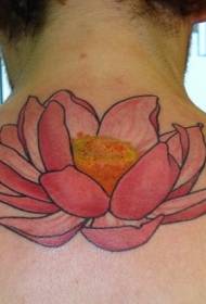 back pink lotus tattoo pattern