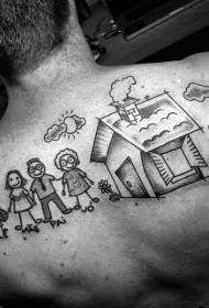 reen amuza karikaturo granda familia tatuaje