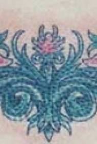 Atgal raudonos gėlės ir vynmedžio tatuiruotės modelis 76233 - paprastas Jėzaus tatuiruotės modelis