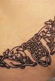 back Celtic knot vine tattoo pattern