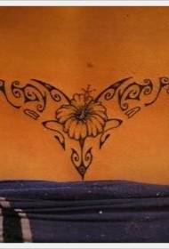 waist tribal wind flower and totem tattoo pattern