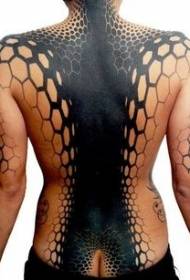 back amazing black and white scale mysterious decorative tattoo pattern