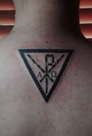 tillbaka karaktär med inverterad triangel tatuering mönster