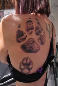 back wolf paw print and avatar tattoo pattern