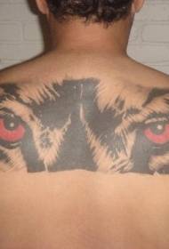 back colored wolf's eye tattoo pattern