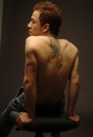 star Yang Kun back painted Pegasus tattoo pattern