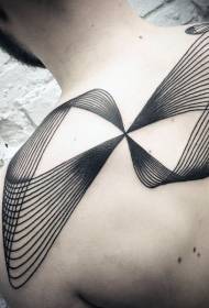Infinite symbol tattoo pattern with black lines on the back