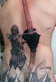 Esquena patró de tatuatge d'arc medieval